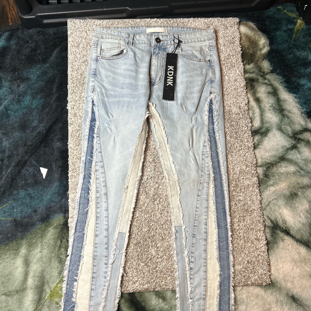 mens Light Blue Distressed Jeans